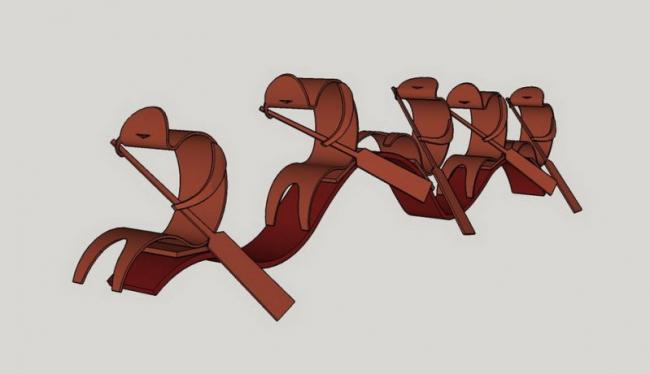 Abstract Canoeing Landscape Sculpture Model in Modern SketchUp Materials