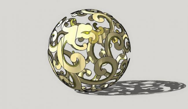 Modern Landscape Spherical Sculpture Material Component for SketchUp Models