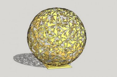 SketchUp Material Model: Modern Spherical Landscape Sculpture Component-BIM WORLD