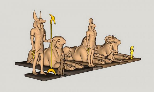 SketchUp Materials for Roman Figures, Animals, and Classical Landscape Sculptures