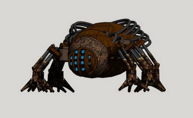 Abstract Spider Sculpture in SketchUp: Modern Animal Landscape Material Component Model