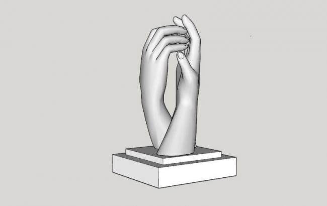 SketchUp Material Models | Modern Landscape Hand Sculpture Components
