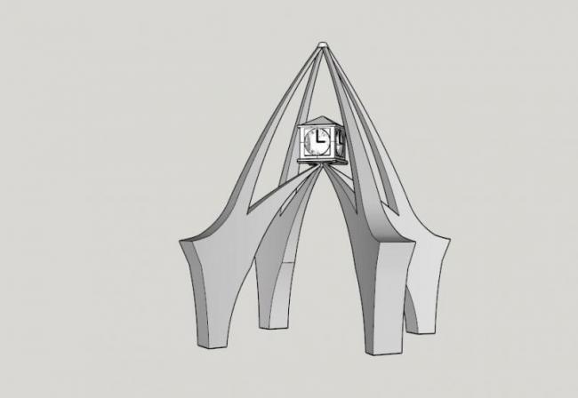 SketchUp Material Models: Modern Landscape Sculpture Components for Mid-Scale Designs