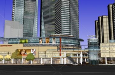 SketchUp Complex Model: Modern Super High-Rise Commercial Center with Shopping Mall, Apartments, Hotel, and Offices-BIM WORLD