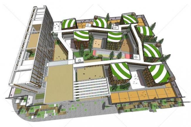 Modern Multi-Story Kindergarten School Model | Public Educational Building in SketchUp
