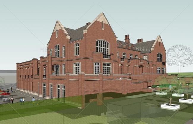 SketchUp Business Model: Multi-Story British Classical Entertainment Club Design