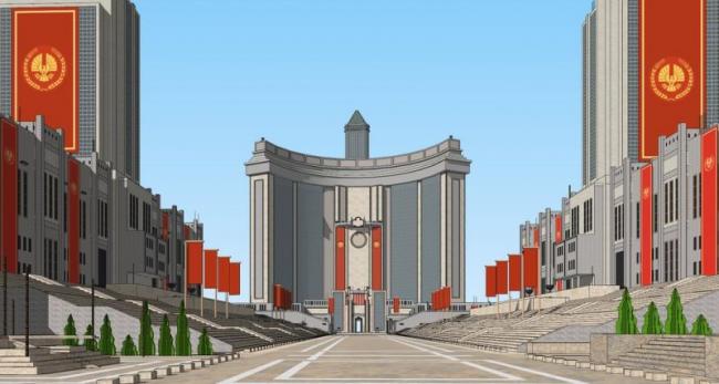 Modern High-Rise Office SketchUp Model Inspired by The Hunger Games Scene