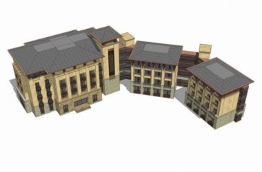 SketchUp Multi-Story Hotel Model | Modern Grassland-Style Club Design-BIM WORLD