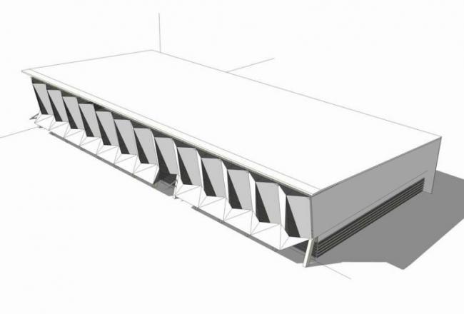 SketchUp Design: Multi-Story Bus Station with Station Road Bridge in Modern Architecture