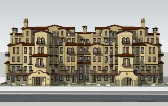 Mediterranean-Style Multi-Story Villa Sketchup Model | Classical Residential Design