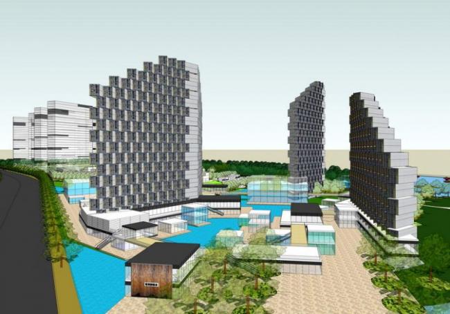 Modern High-Rise Resort Hotel Model in SketchUp