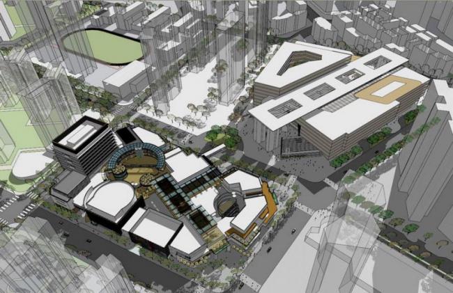 SketchUp Business Model: Modern Multi-Story Commercial Street Design