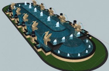 SketchUp Material Models for European-Style Axisymmetric Water Features-BIM WORLD