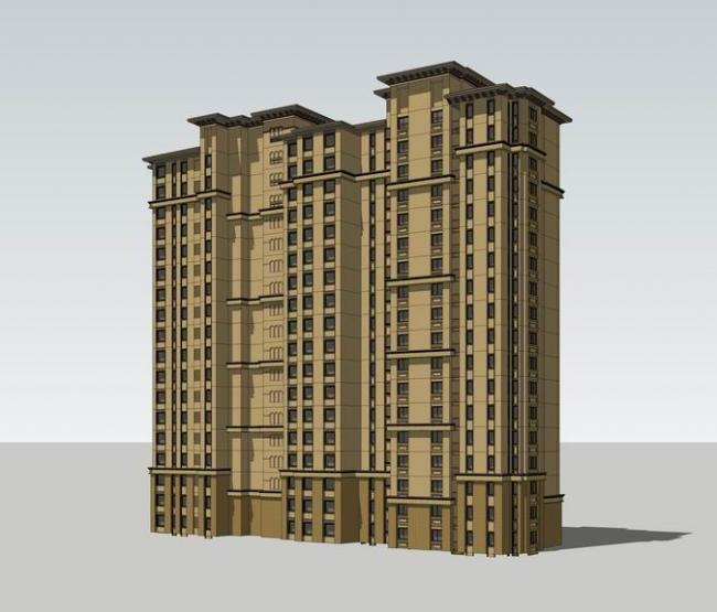SketchUp Models of Residential Buildings: High-Rise, European, and Classical Styles