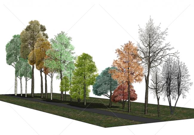 SketchUp Material Model: Classic Realistic 2D Plant Components