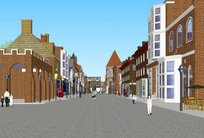 SketchUp Business Model: Multi-Story Commercial Street in British Classical Style