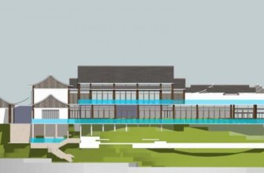 SketchUp Multi-Story Mountain Hotel Model with Chinese Architectural Style-BIM WORLD
