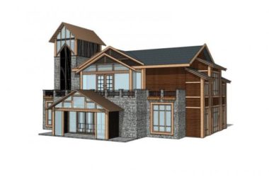 SketchUp Cultural Model: Multi-Story Reception Center in Modern Chinese Style-BIM WORLD