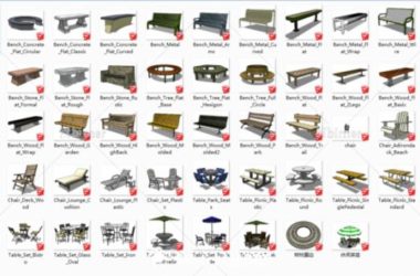 SketchUp Material Models: Landscape Chair and Component Textures-BIM WORLD
