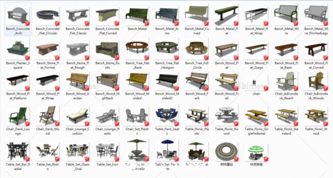 SketchUp Material Models: Landscape Chair and Component Textures