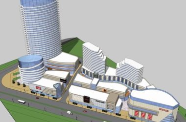 SketchUp Complex Model: Modern High-Rise Office, Commercial Street, and Multi-Story Mixed-Use Building-BIM WORLD