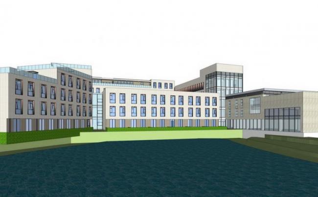 Modern Multi-Story Mountain Office Complex in SketchUp