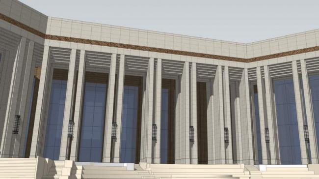 Neoclassical Multi-Story Mountain Office Building SketchUp Model