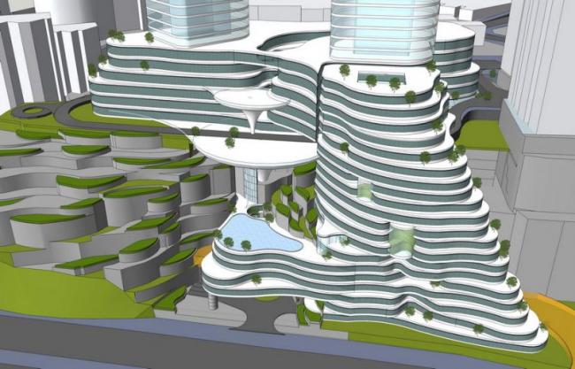 SketchUp Model: Concept Design for a Modern Super High-Rise Hotel by the Cliff