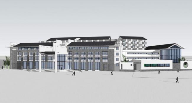 SketchUp Hotel Model | Multi-Story Inn with New Chinese Style Commercial Design