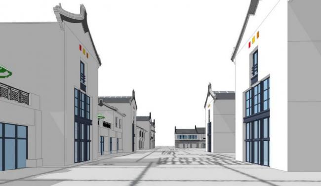 SketchUp Business Model: Designing a Multi-Story Hakka Commercial Street with Traditional Chinese Style