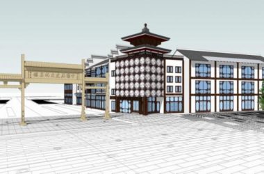 SketchUp Multi-Story Hotel Model Featuring Traditional Chinese Design-BIM WORLD