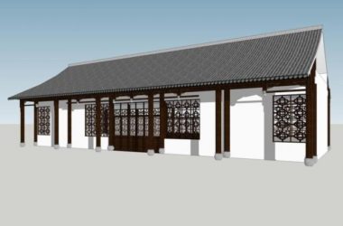 SketchUp Business Model: Multi-Story Commercial Building with Chinese Architectural Style-BIM WORLD