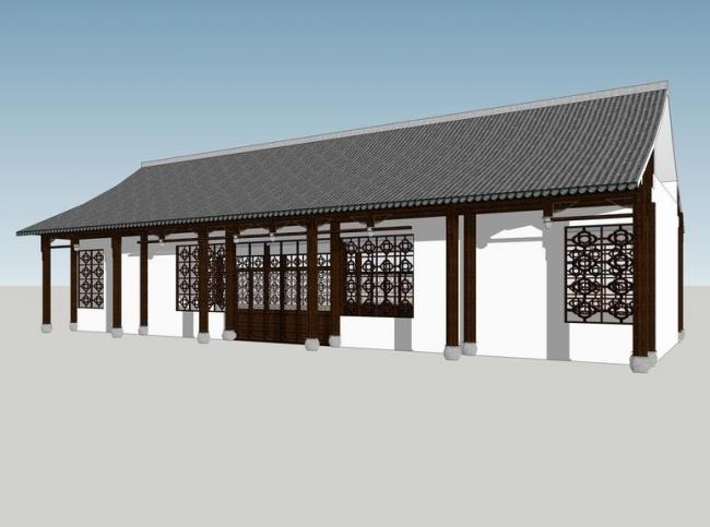 SketchUp Business Model: Multi-Story Commercial Building with Chinese Architectural Style