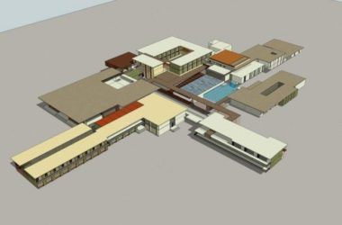 Modern Multi-Story Mountain Hotel Model in SketchUp-BIM WORLD