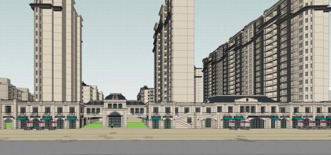 SketchUp Model of a French Classical High-Rise Residential Building