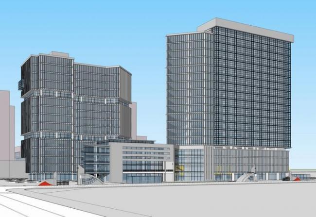 Modern High-Rise Office Building Model in SketchUp