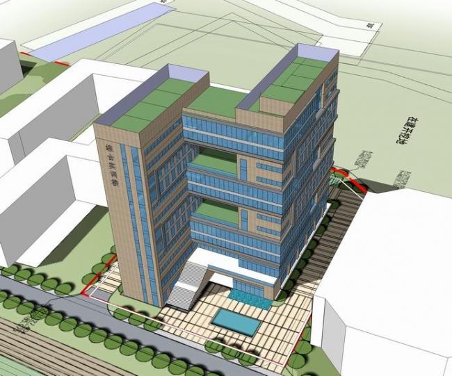 Modern High-Rise Office Building Model in SketchUp