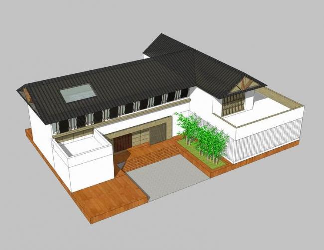 SketchUp Business Model: Multi-Story Yi Ethnic Club Hall with Chinese-Style Commercial Architecture