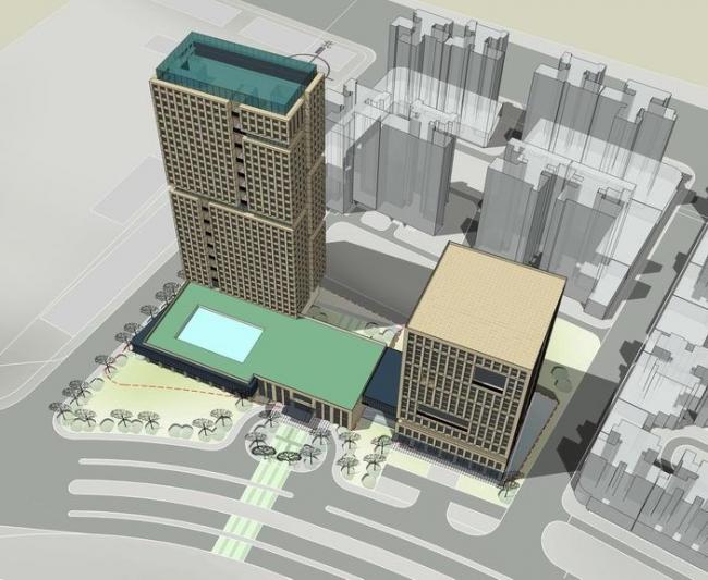 Modern High-Rise Office Building Model in SketchUp