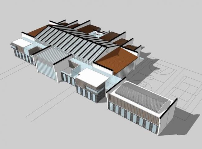 SketchUp Business Model: Multi-Story Clubhouse and Commercial Building in Contemporary Chinese Style
