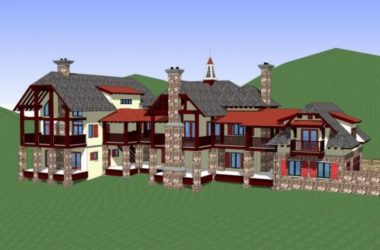SketchUp Business Model: Multi-Story Italian-Style Clubhouse and Commercial Building in Classical Design-BIM WORLD