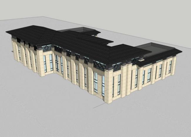 SketchUp Office Model: Modern Multi-Story Reception Center with New Chinese Style