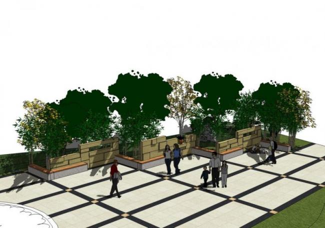 SketchUp Material Model: Stone Landscape Low Wall Component