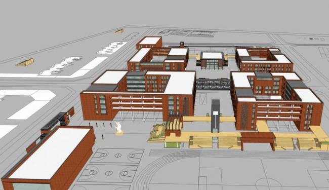 Modern Multi-Story High School Campus Design | Educational Architecture in SketchUp