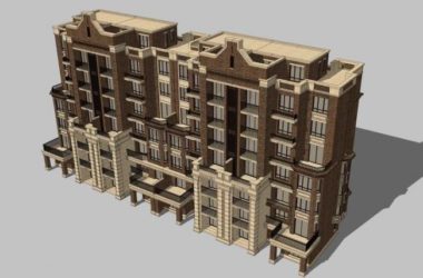 SketchUp Multi-Story British Classical Residential Building Model-BIM WORLD