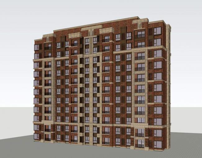 Neoclassical Small High-Rise Residential Models in SketchUp Featuring Red Brick Design