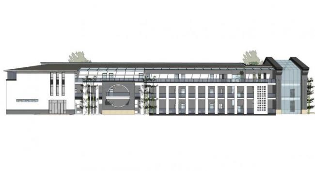 SketchUp Multi-Story Hotel Model Featuring Traditional Chinese Architecture