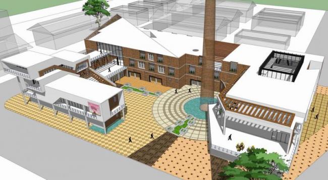 SketchUp Business Model: Modern Multi-Story Commercial Renovation of an Old Factory Building