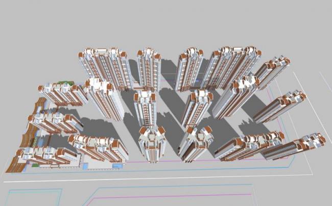 Modern High-Rise Residential Buildings in Lingnan Style | SketchUp Model
