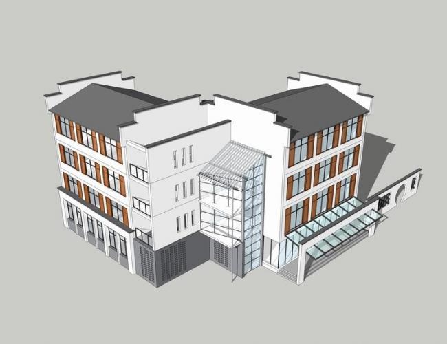 SketchUp Models of Multi-Story Rural Homes and Residential Buildings in Chinese Style